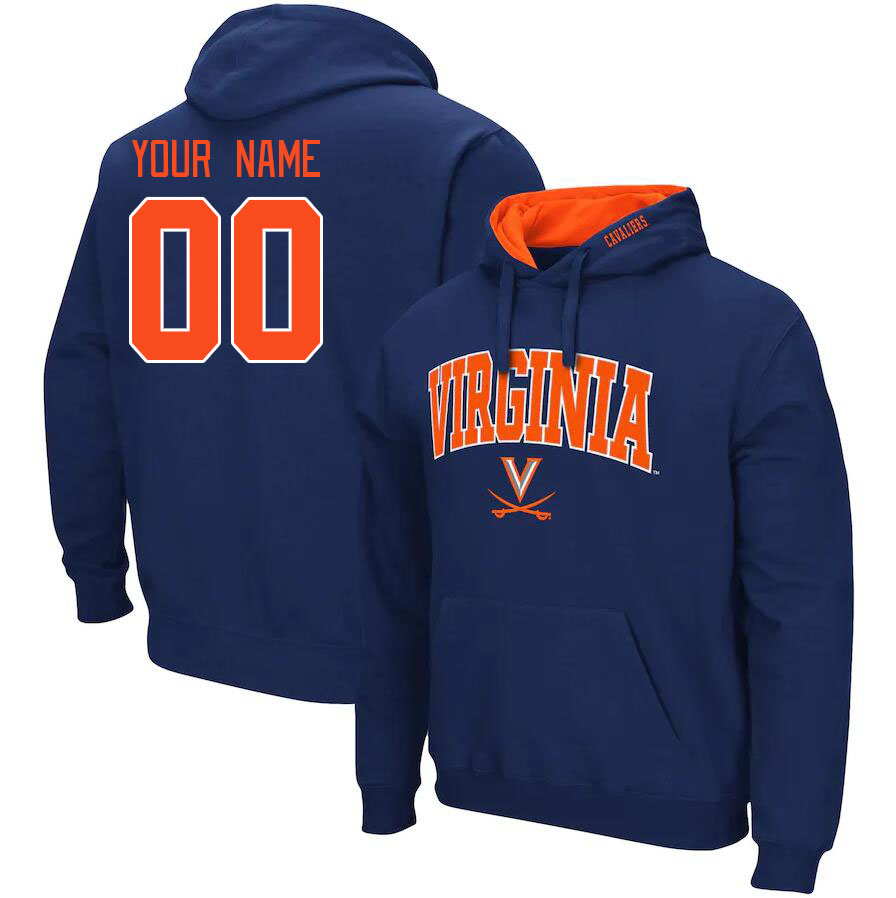 Custom Virginia Cavaliers Name And Number College Hoodie-Navy - Click Image to Close